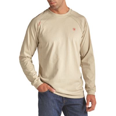 Ariat Work: FR Work Crew Camisetas Hombre - Beige (ZRJAP7824)